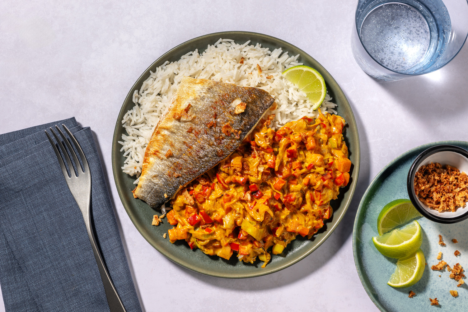 Pangasiusfilet met romige groentecurry