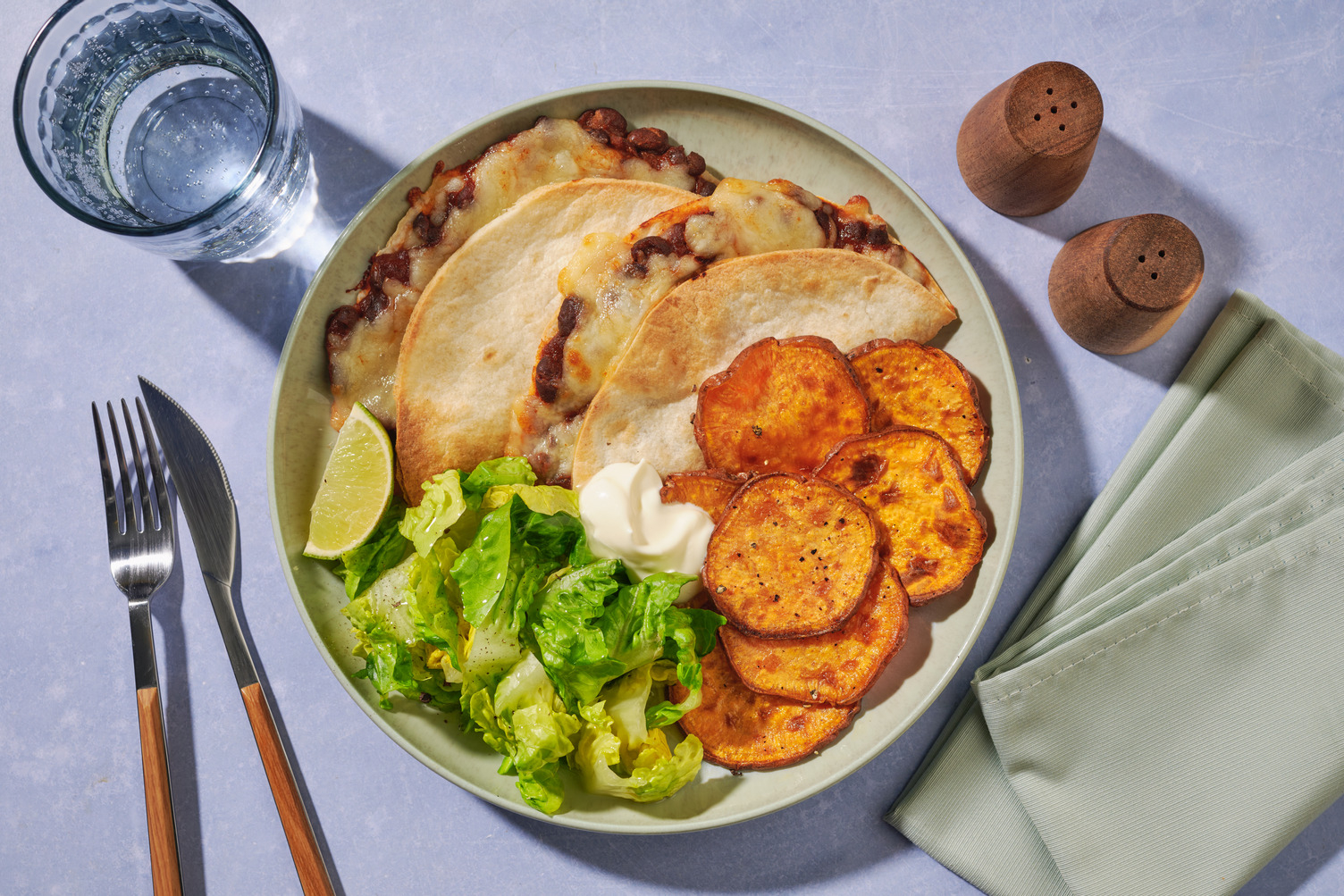 Quesadilla’s met zwarte bonen en kaas