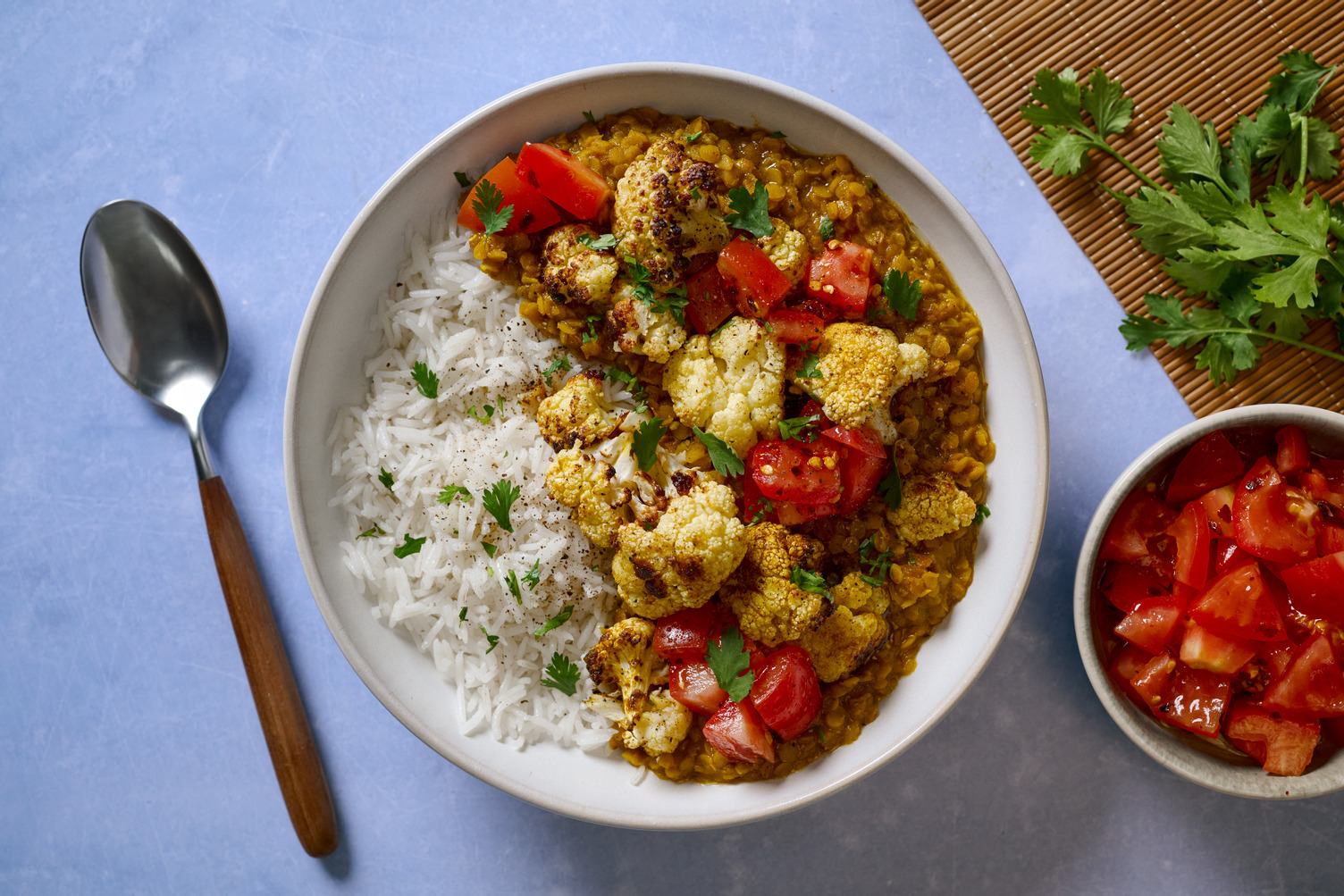 Dal Bhat Inspired Red Lentil Dal and Basmati Rice