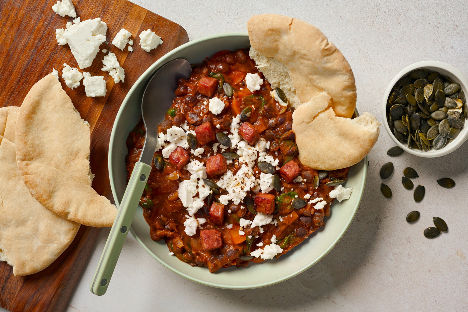 Ghanaian Atidua Inspired Black Bean and Chorizo Stew
