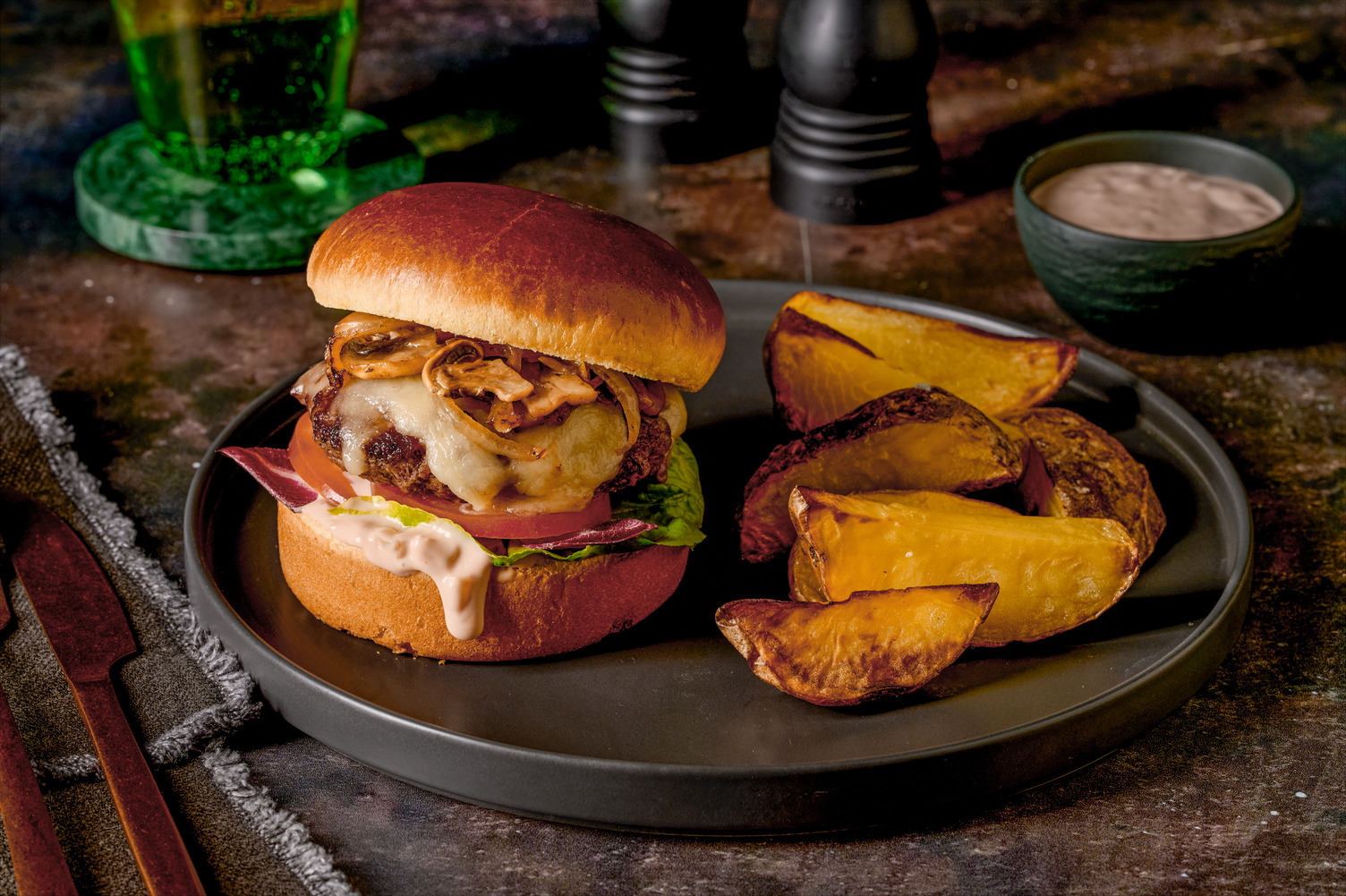Dubbele smashburger op brioche