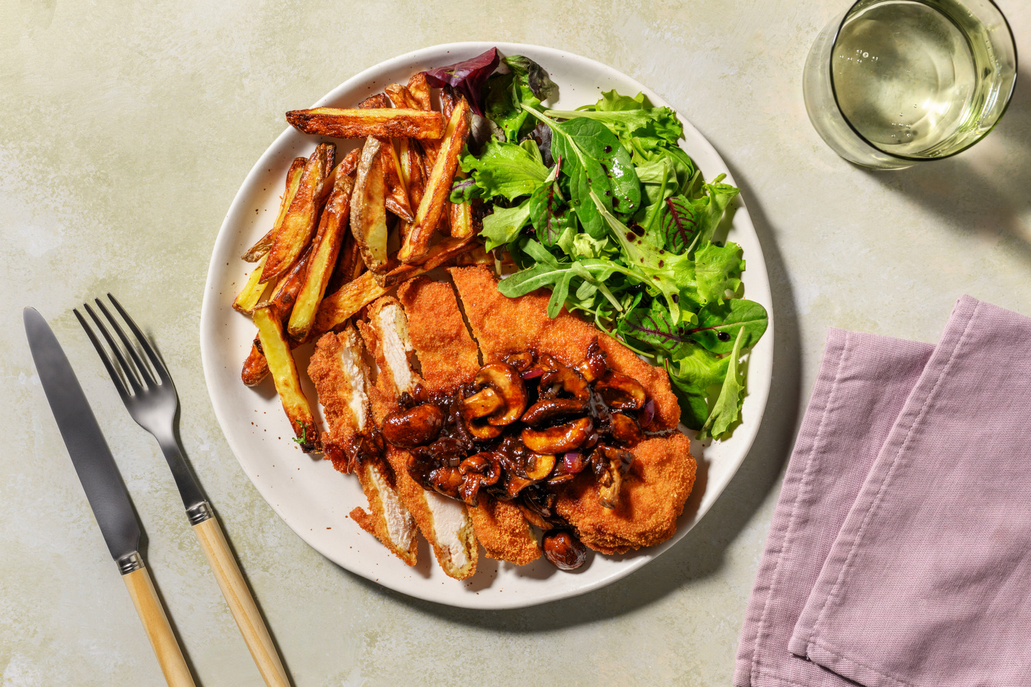 Chicken Schnitzel and Mushroom and Bacon Guinness® Gravy