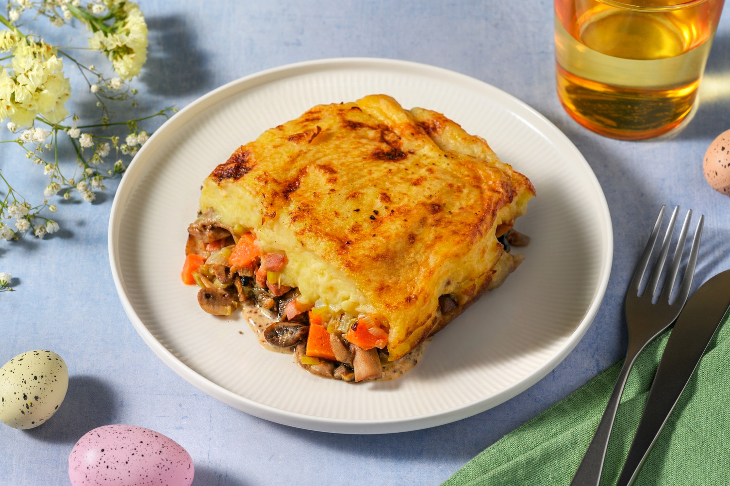 Banging Bacon, Chicken, Mustard and Mushroom Pie