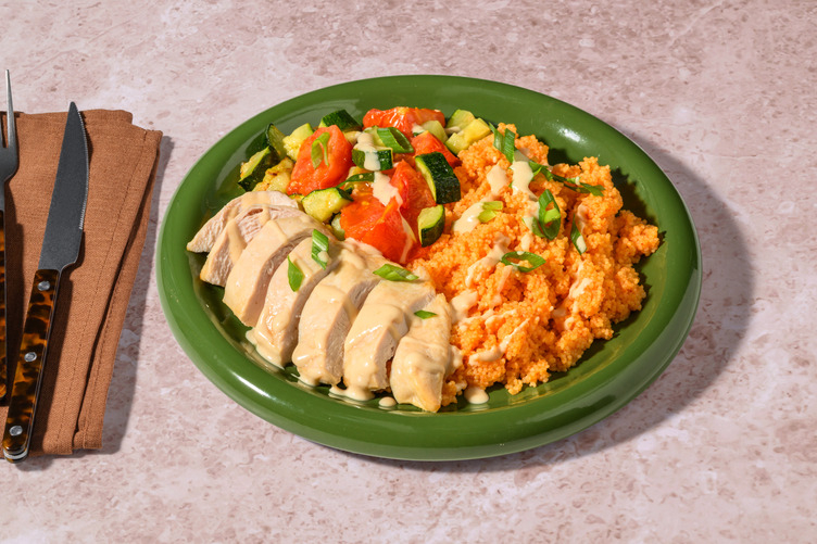 Lemon Tahini Salmon and Fluffy Couscous