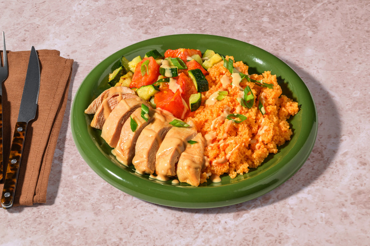 Lemon Tahini Salmon and Fluffy Couscous
