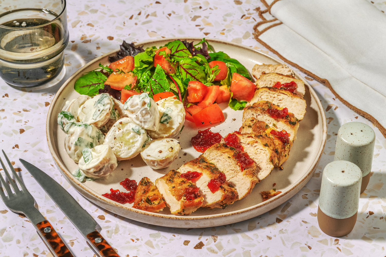 Double Crispy Chicken and Herby Jersey Royal Potato Salad