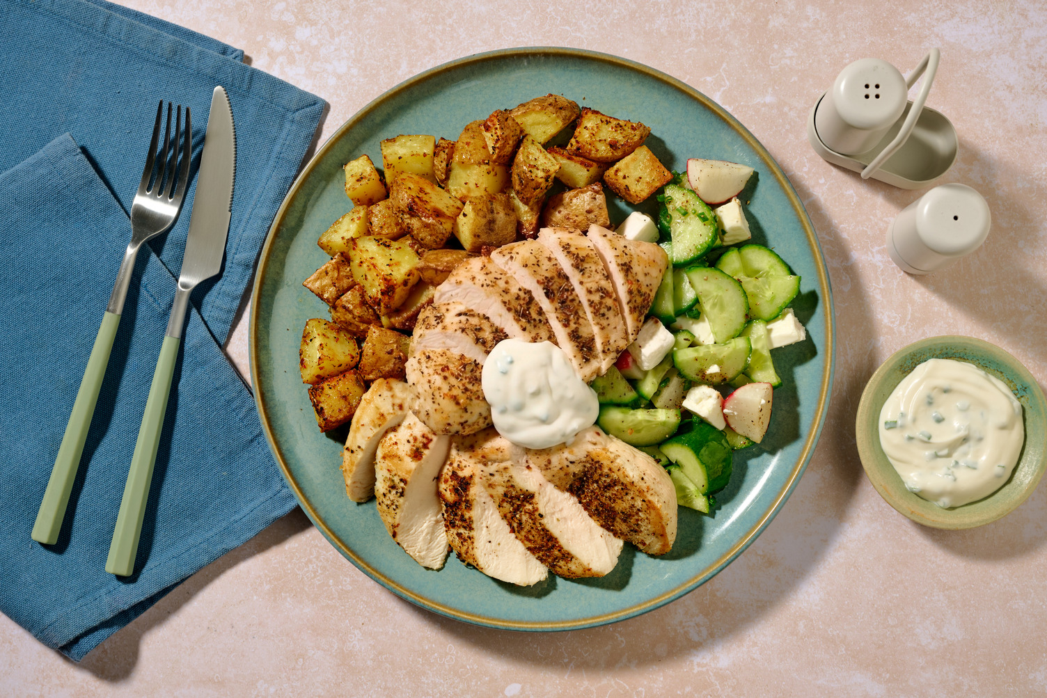 Double Spiced Chicken and Provençal Style Radish Salad