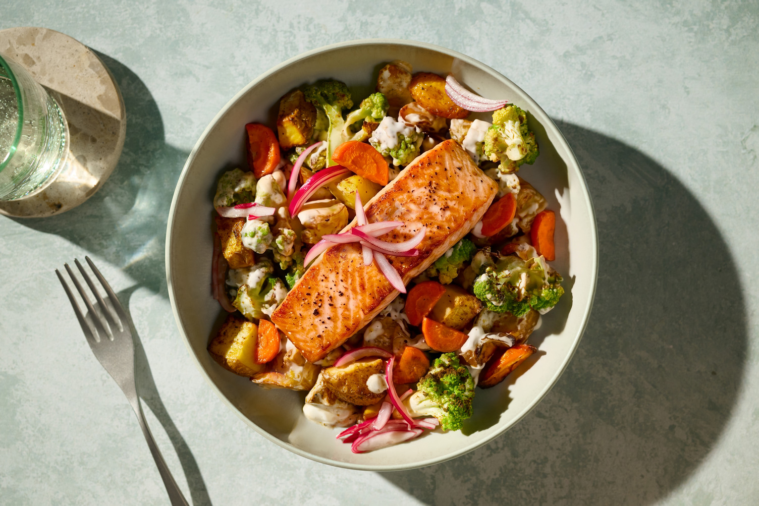 Kashmiri Style Salmon & Romanesco Warm Salad