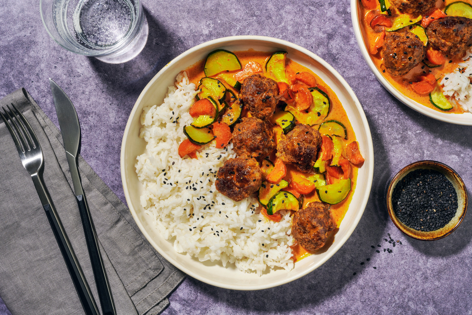 Thai Red Coconut Pork Meatball Curry