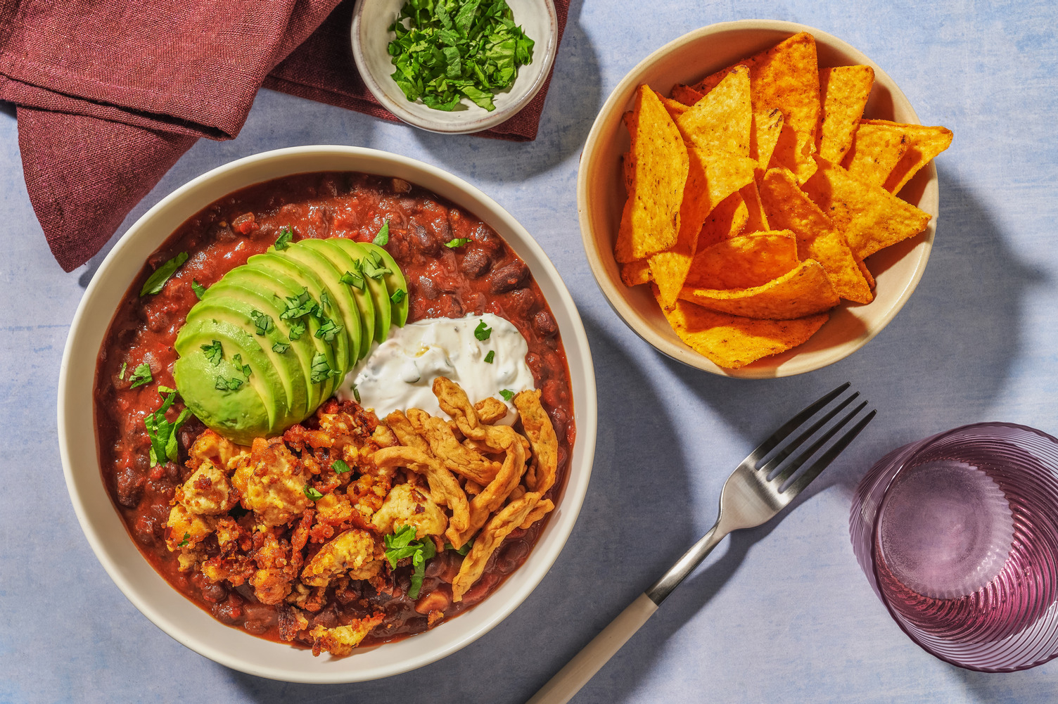 Chilaquiles-Bowl & doppelt vegane Filetstücke