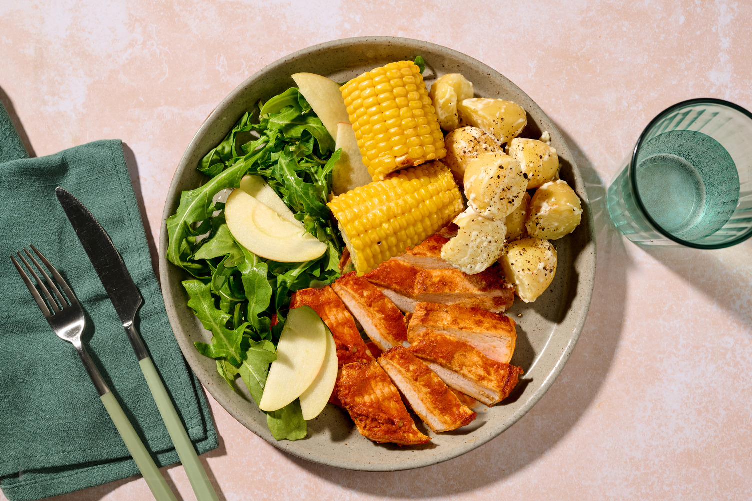 Amarillo Chilli Double Pork Steaks & Garlic Corn on the Cob