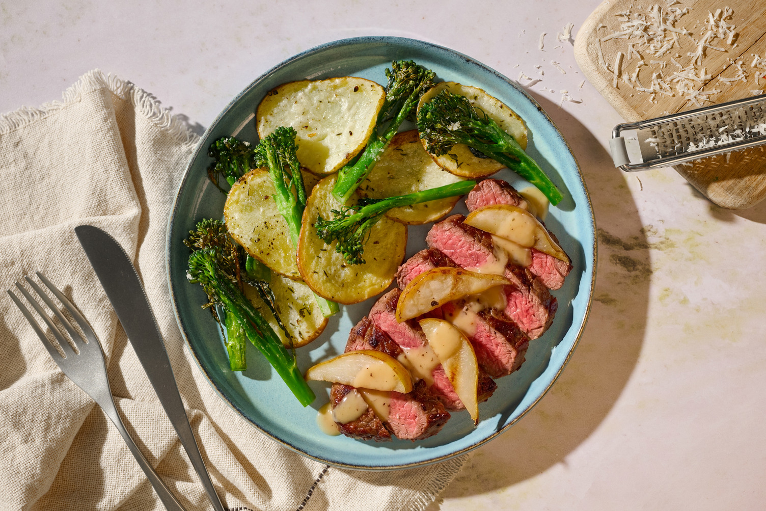 Rump Steaks and Pear Signature Pan Sauce