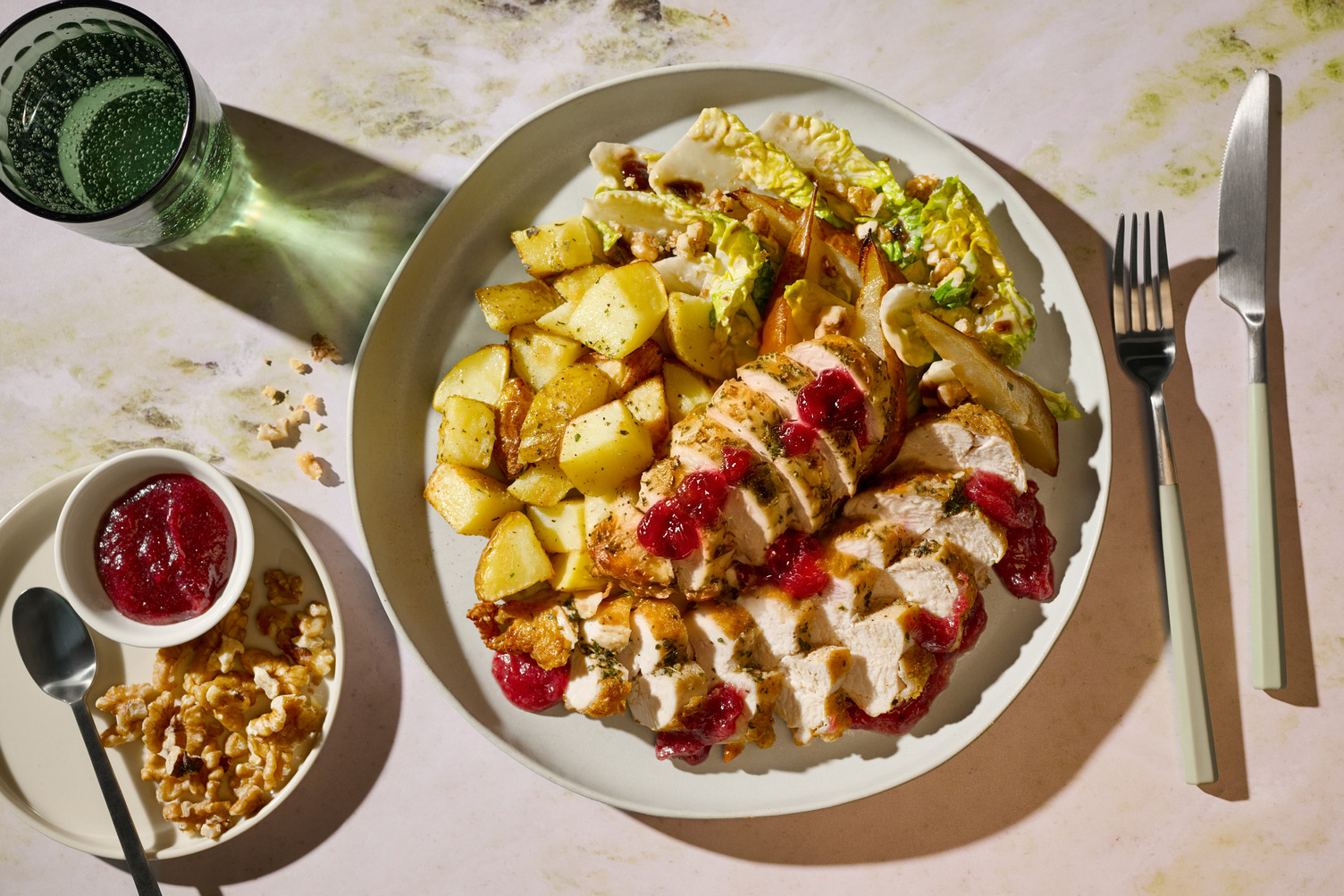 Sour Cherry Double Chicken and Pear Waldorf Style Salad