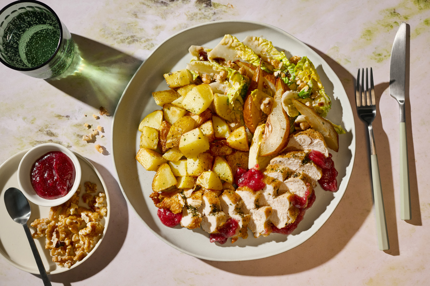 Sour Cherry Double Chicken and Pear Waldorf Style Salad