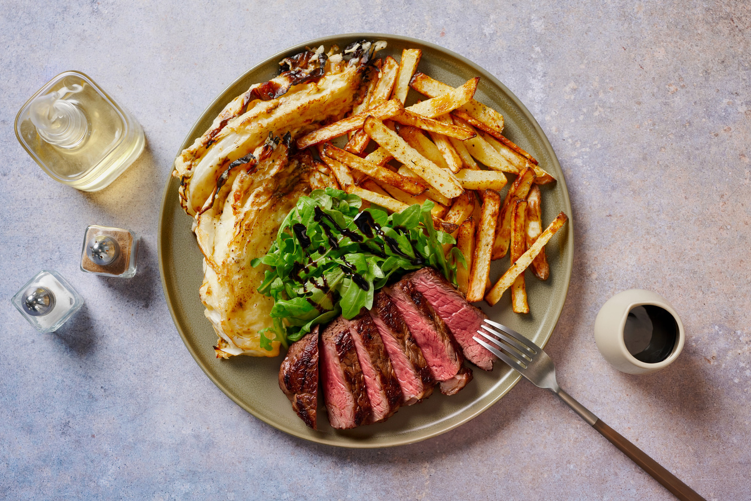 Rump Steak & Cheesy Roasted Hispi Cabbage
