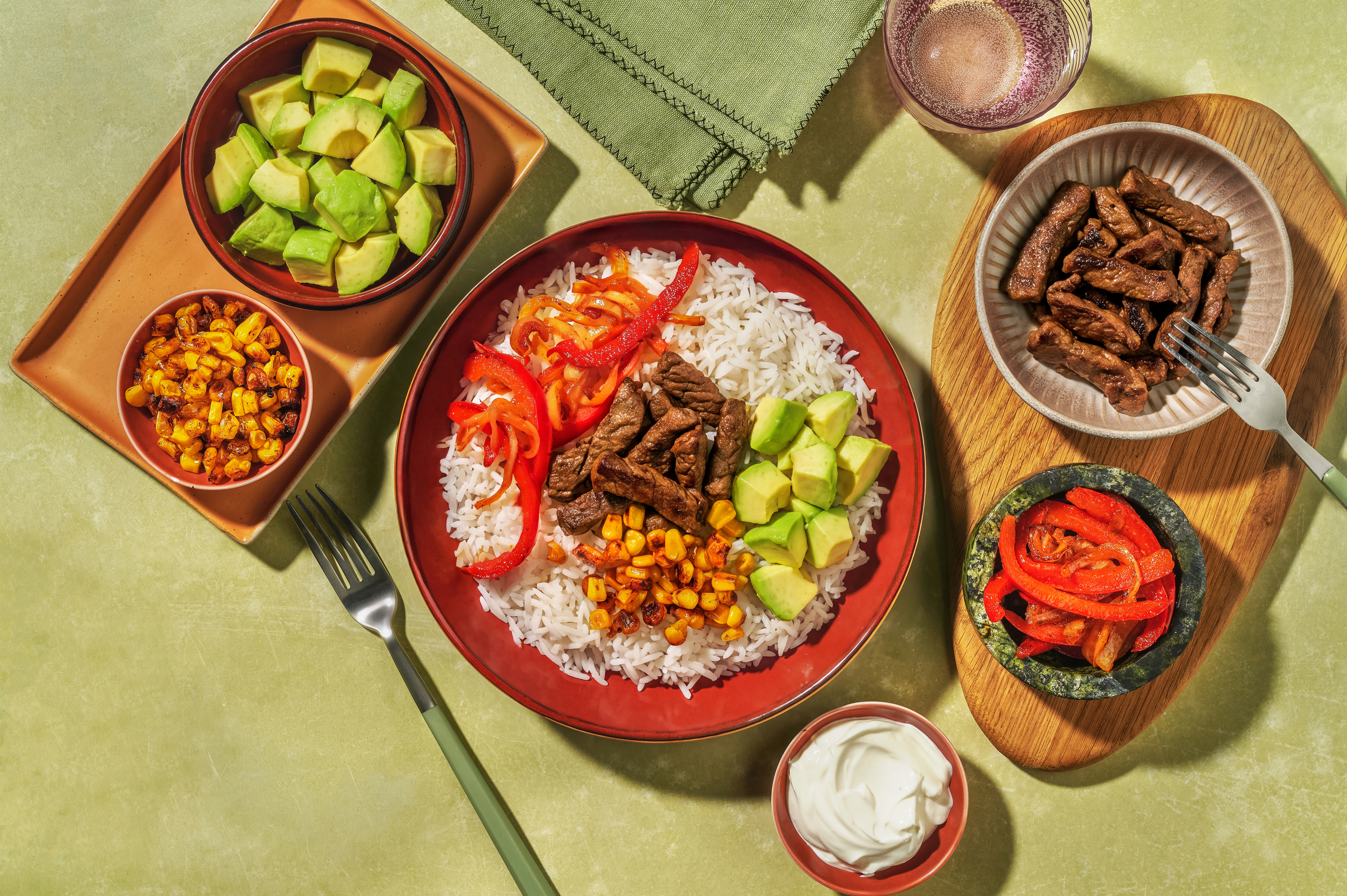Beef Rump Strips Fajita Bowl
