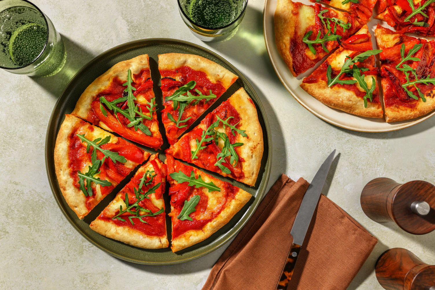 Double Chorizo and Charred Pepper Thin Crust Pizza 