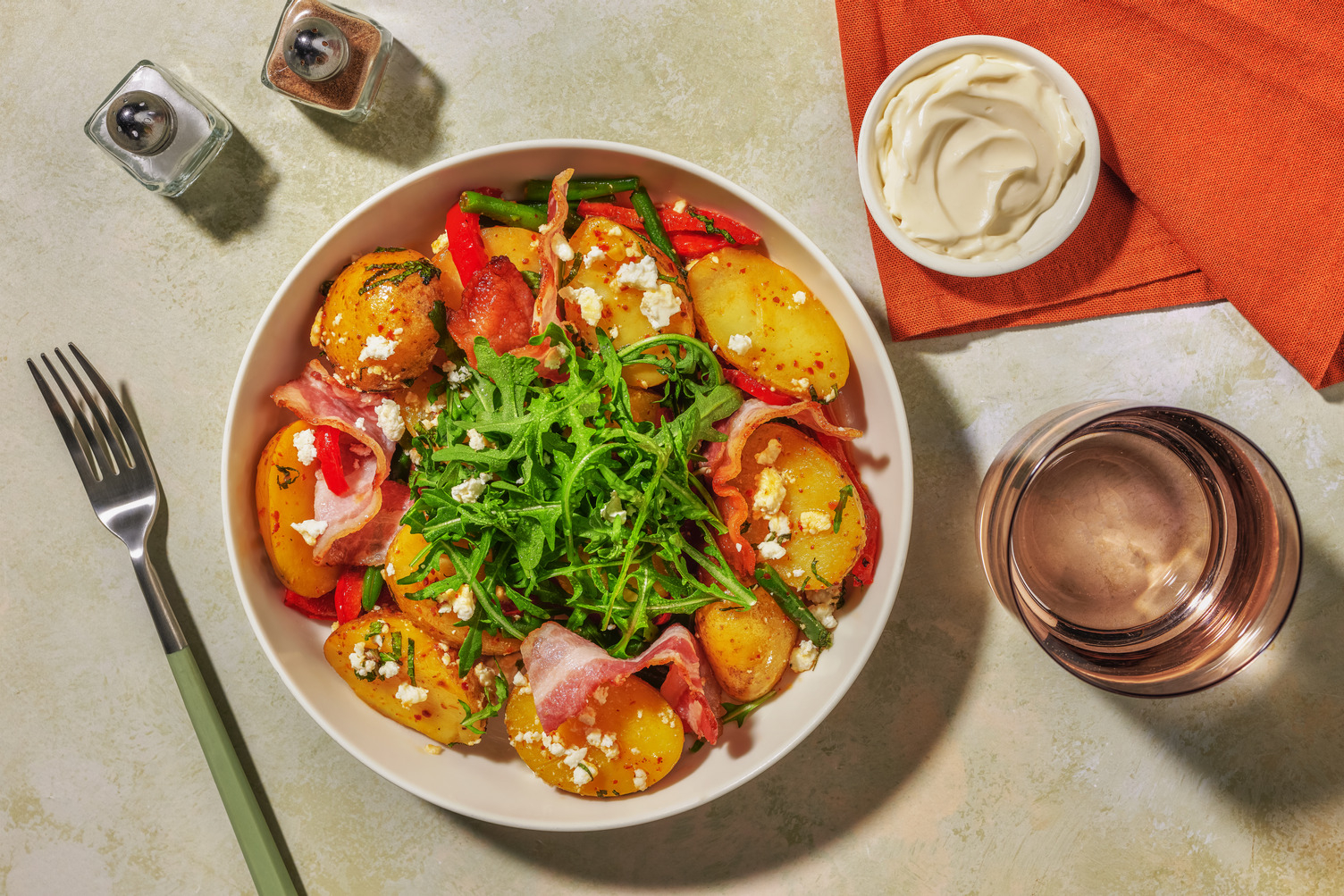 Harissa Butter Jersey Royal Potato and Bacon Salad