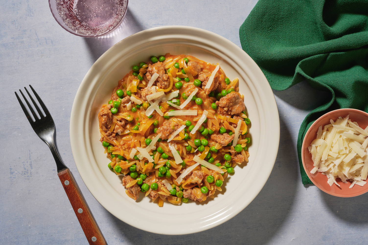 Campfire Style Cheesy Beef Orzotto