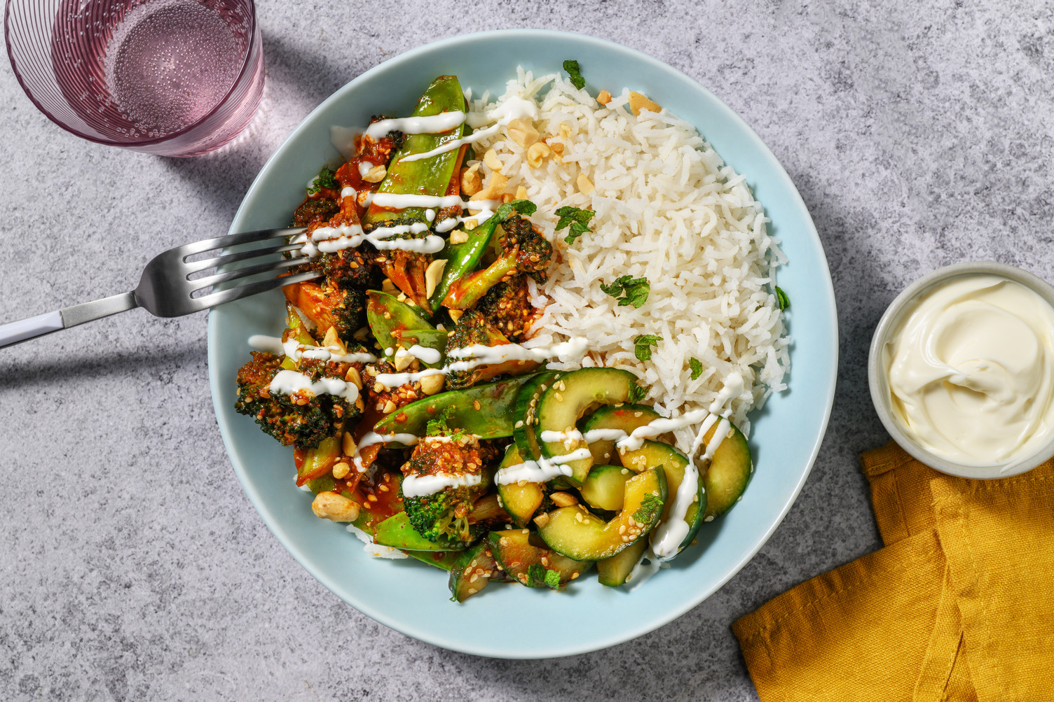 Sticky Gochujang & Peanut Salmon and Broccoli