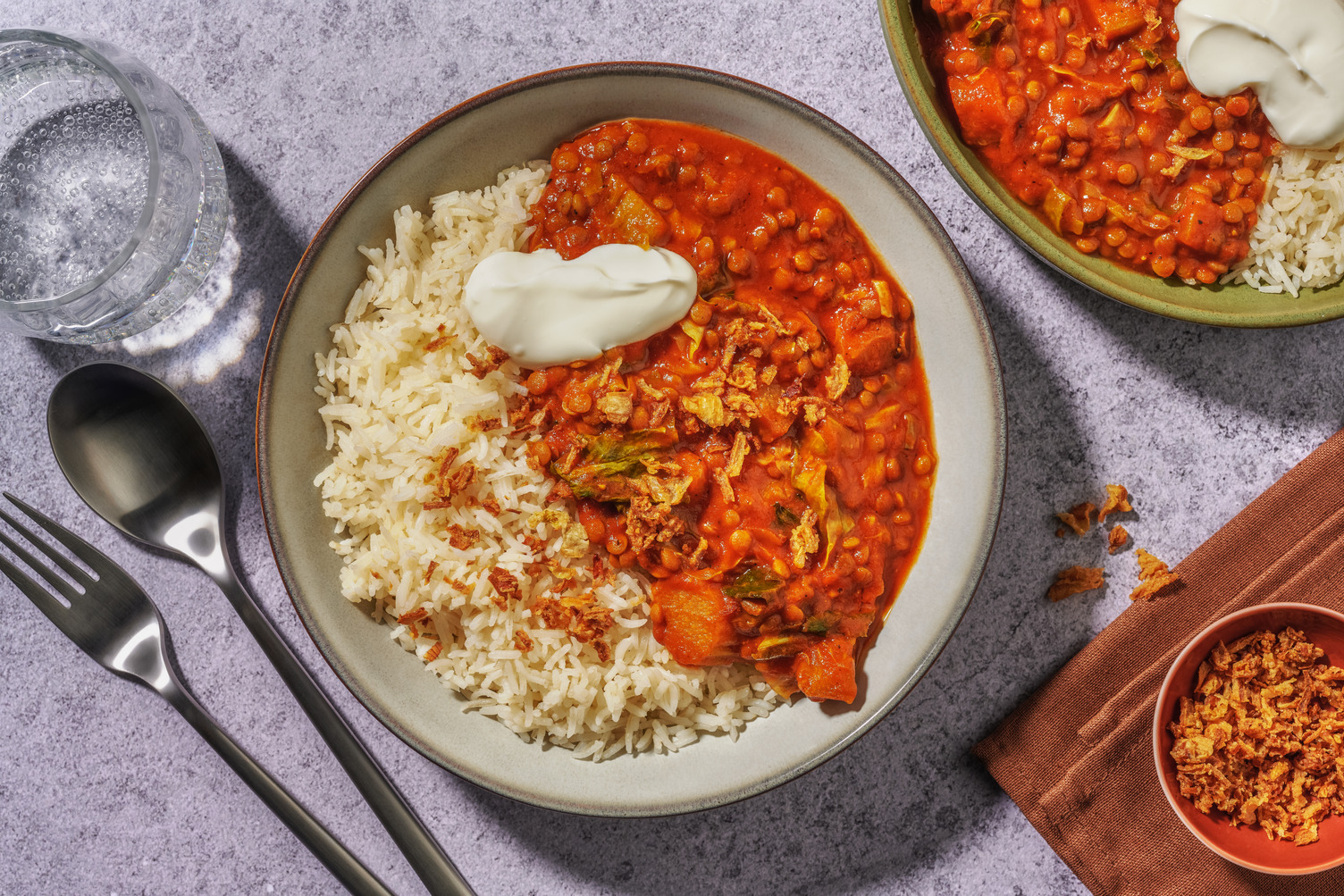 Chicken, Sour Rhubarb, Cinnamon and Lentil Curry