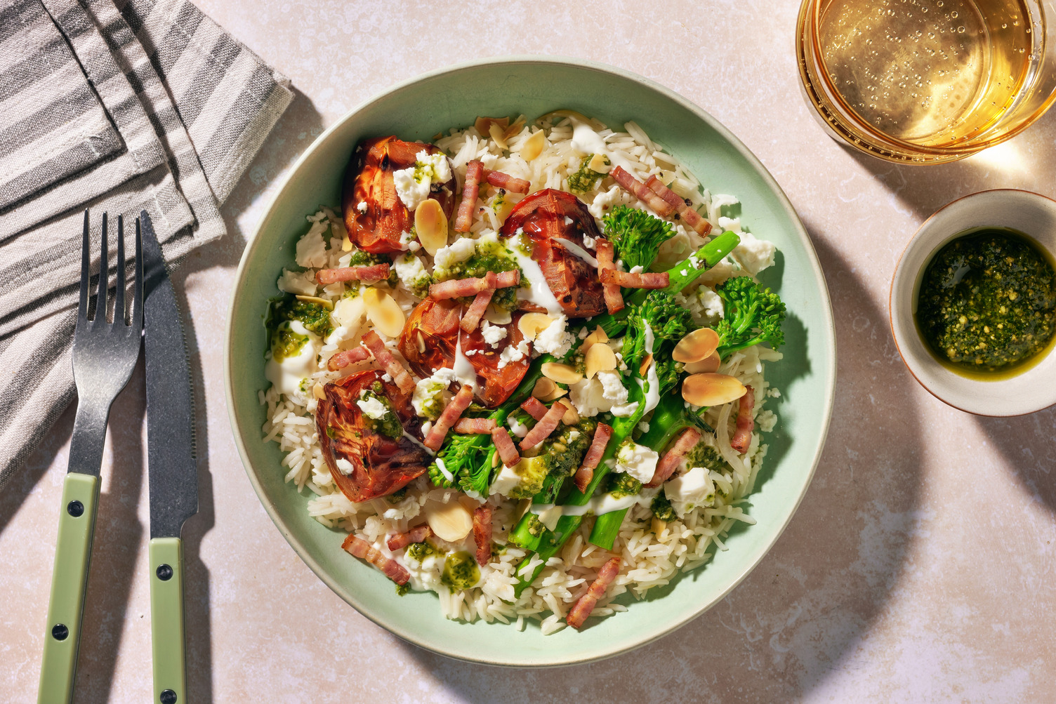Slow Roasted Kumato Tomato and Bacon Herby Rice Bowl