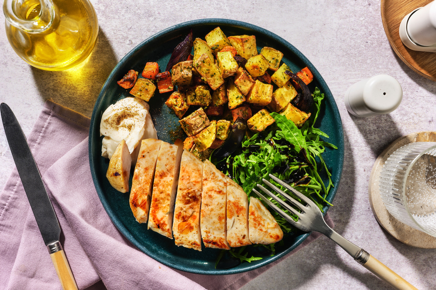 Chicken and Pesto Roasted Veg Traybake