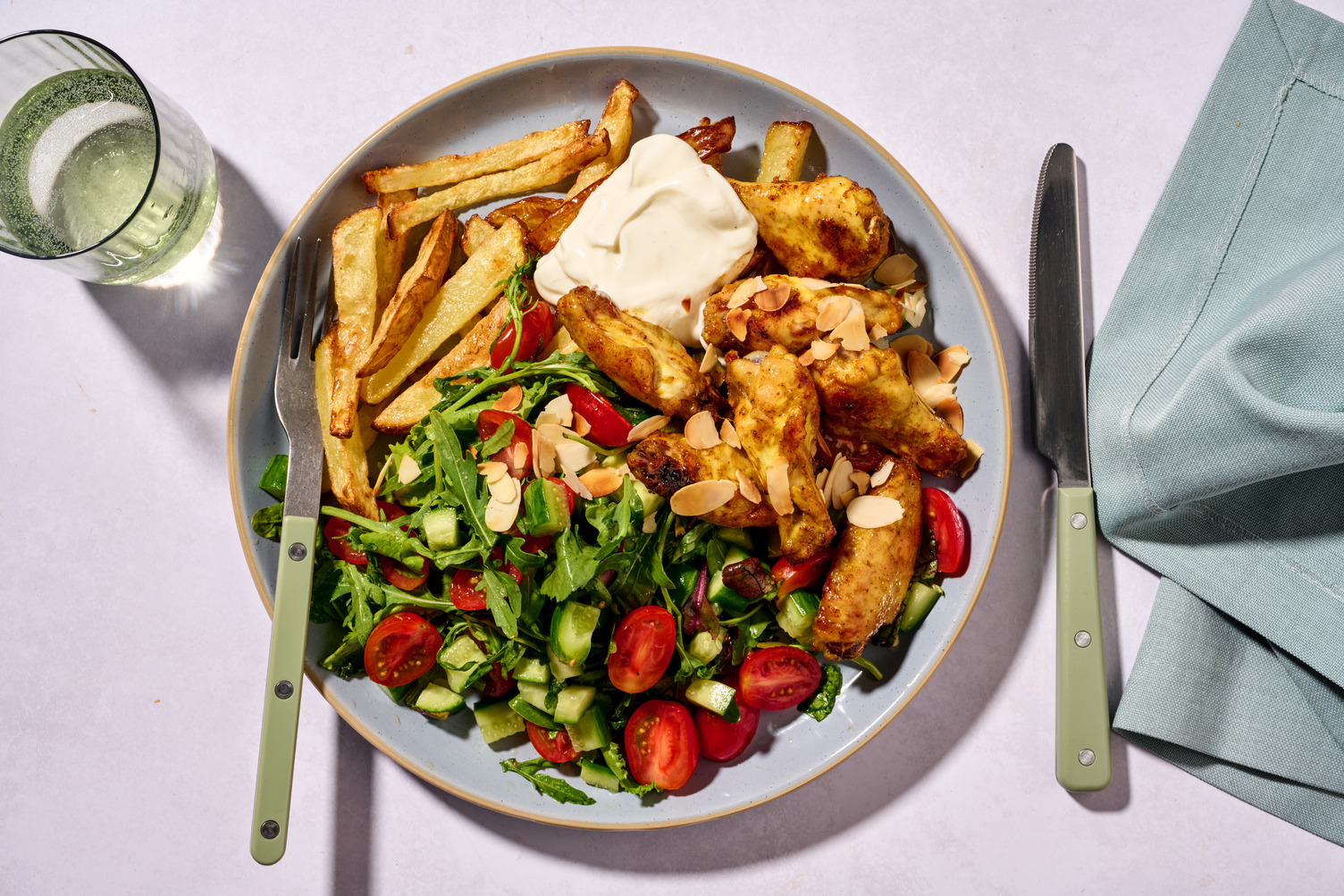 Sticky Curried Mango Chutney Chicken Wings and Salmon