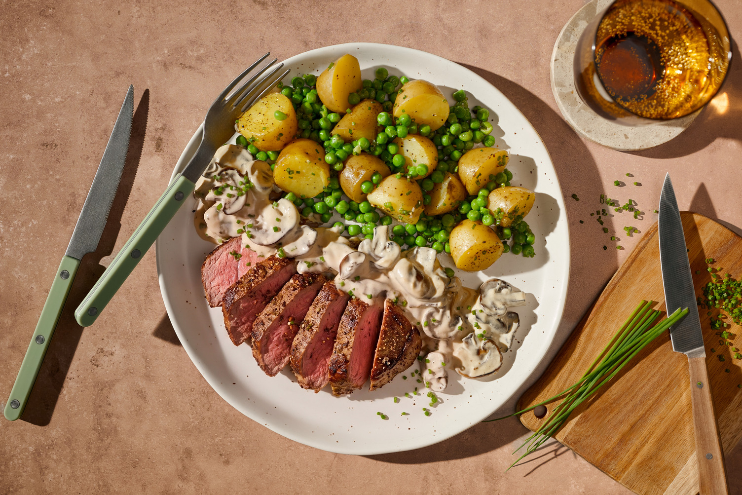 Quick Lamb Steak and Black Garlic Mushroom Sauce