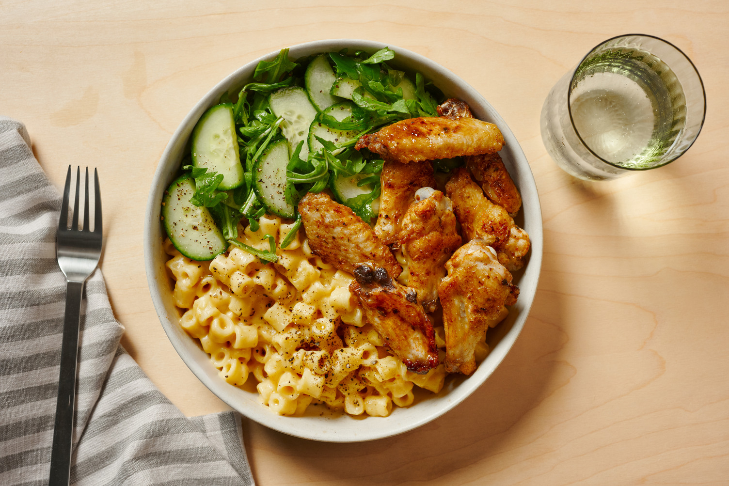 Hot Sauce Double Chicken Wings and Cajun Style Mac and Cheese