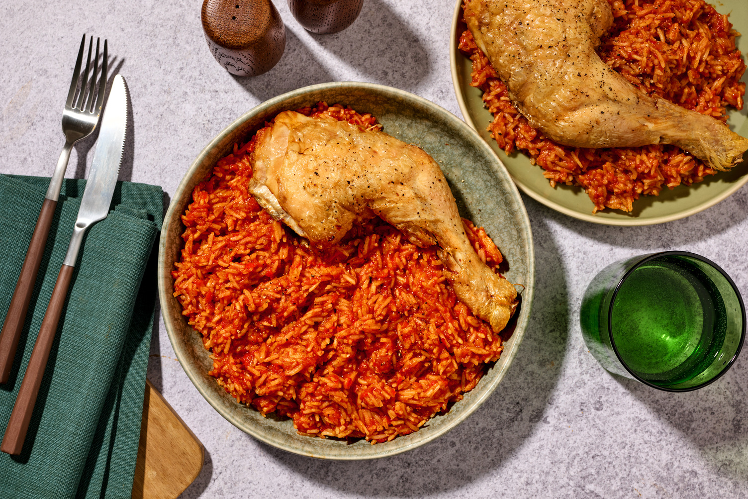 Jollof rice piquant au poulet comme au Nigeria