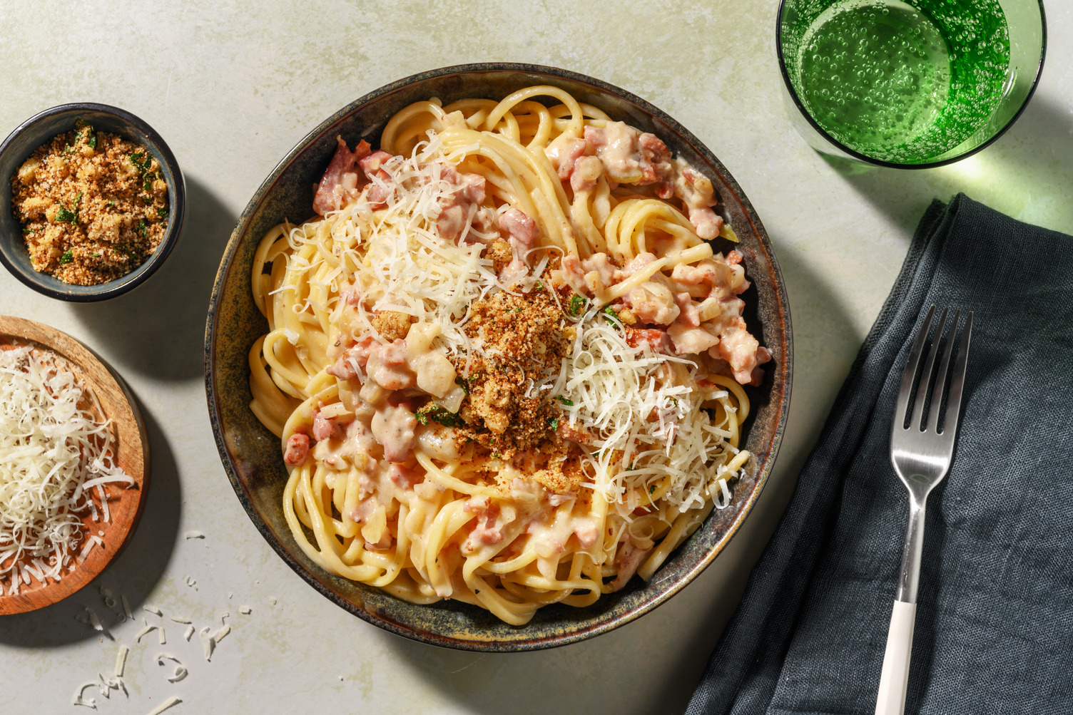 Carbo à la française aux spaghetti complets