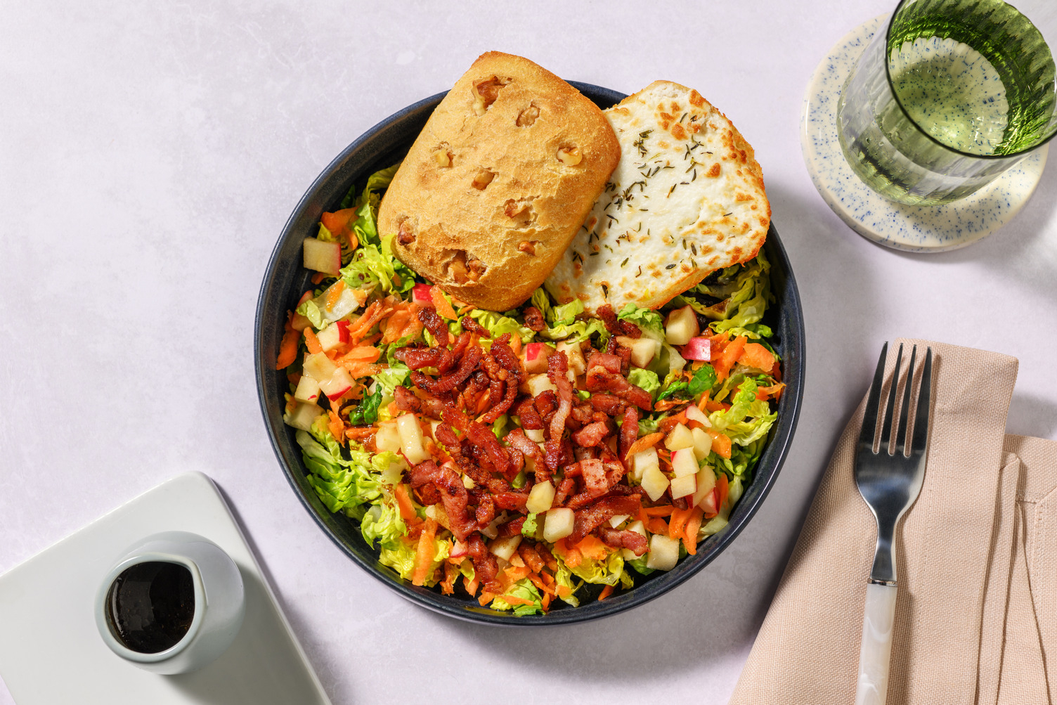 La Gourmande : chèvre chaud, pomme & lardons