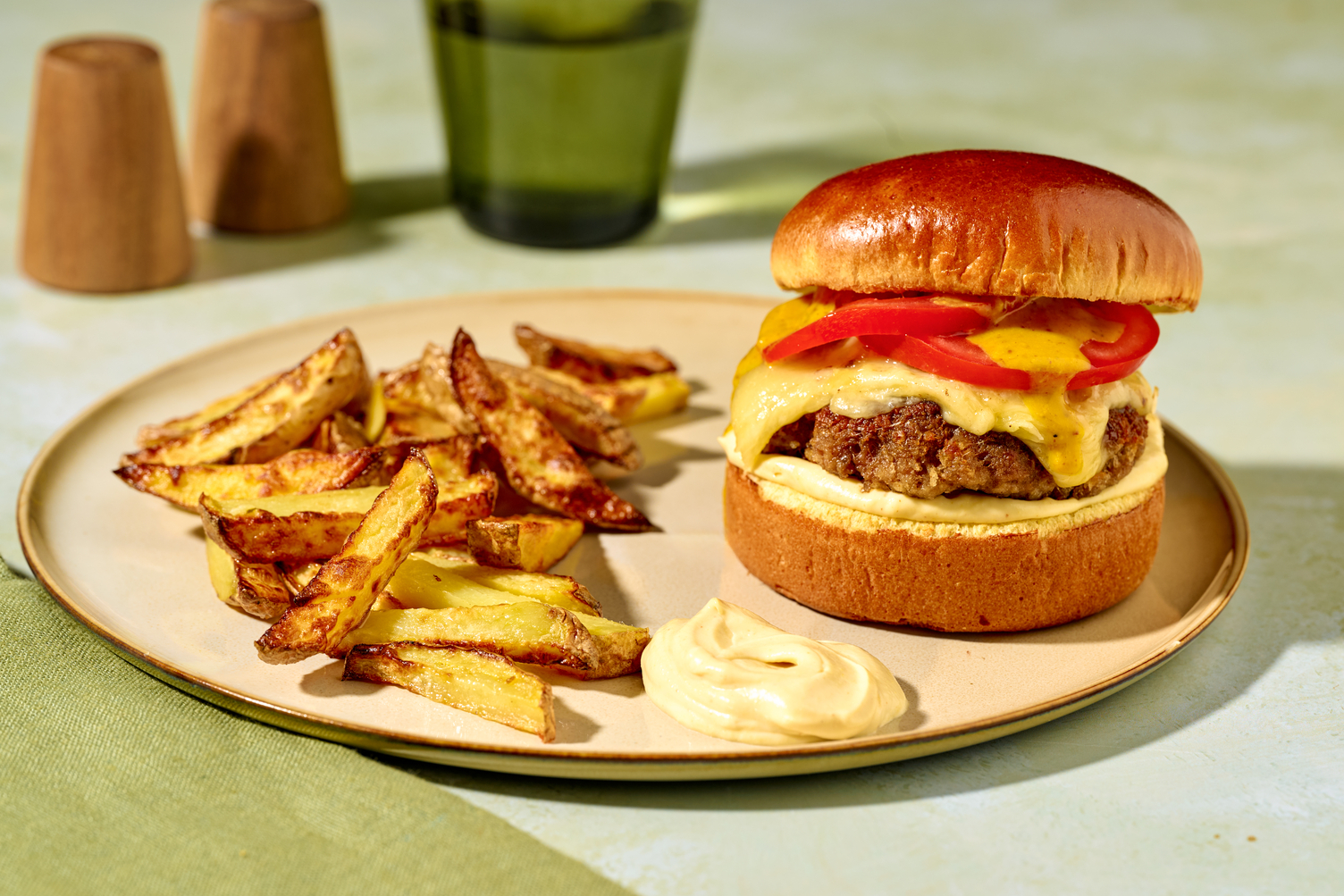 Burger de bœuf sauce BBQ-moutarde