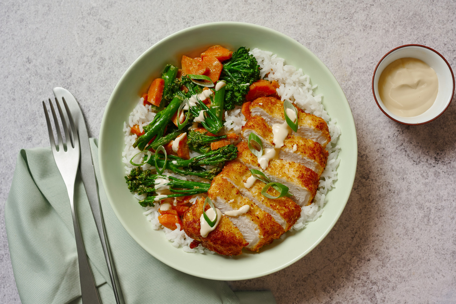 Cutlet de porc pané au sésame & riz-gingembre