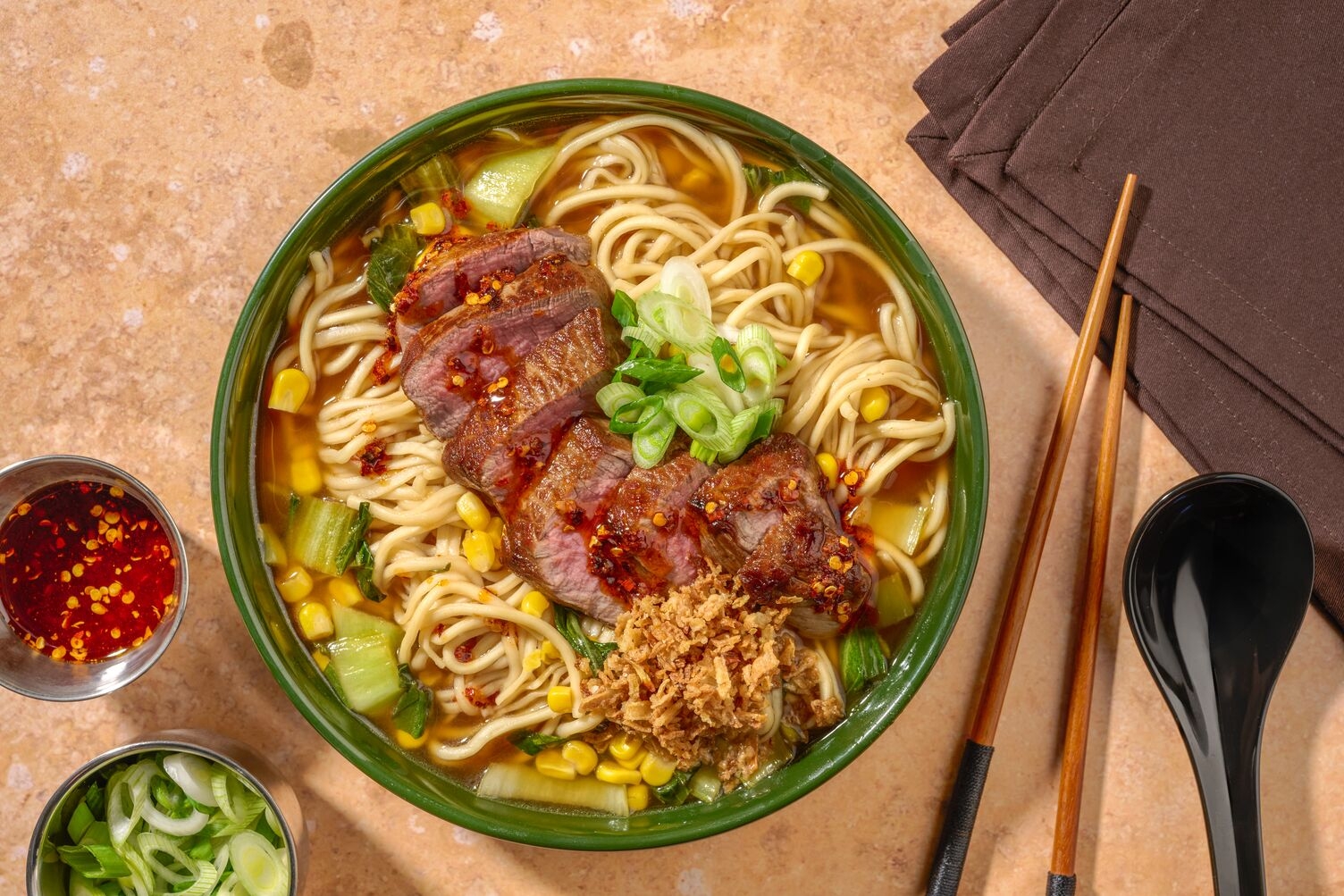 Miso-ramen med rumpsteak