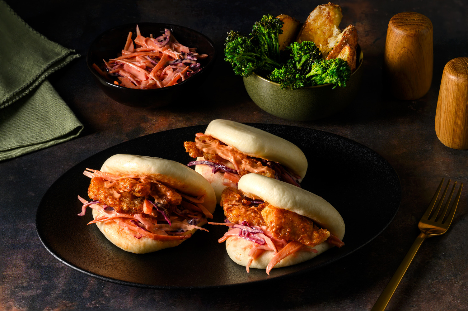 Hot Honey doppelt Chicken Bao Buns