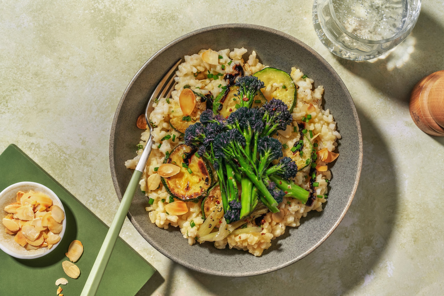 Prawn, Purple Sprouting Broccoli and Courgette Risotto