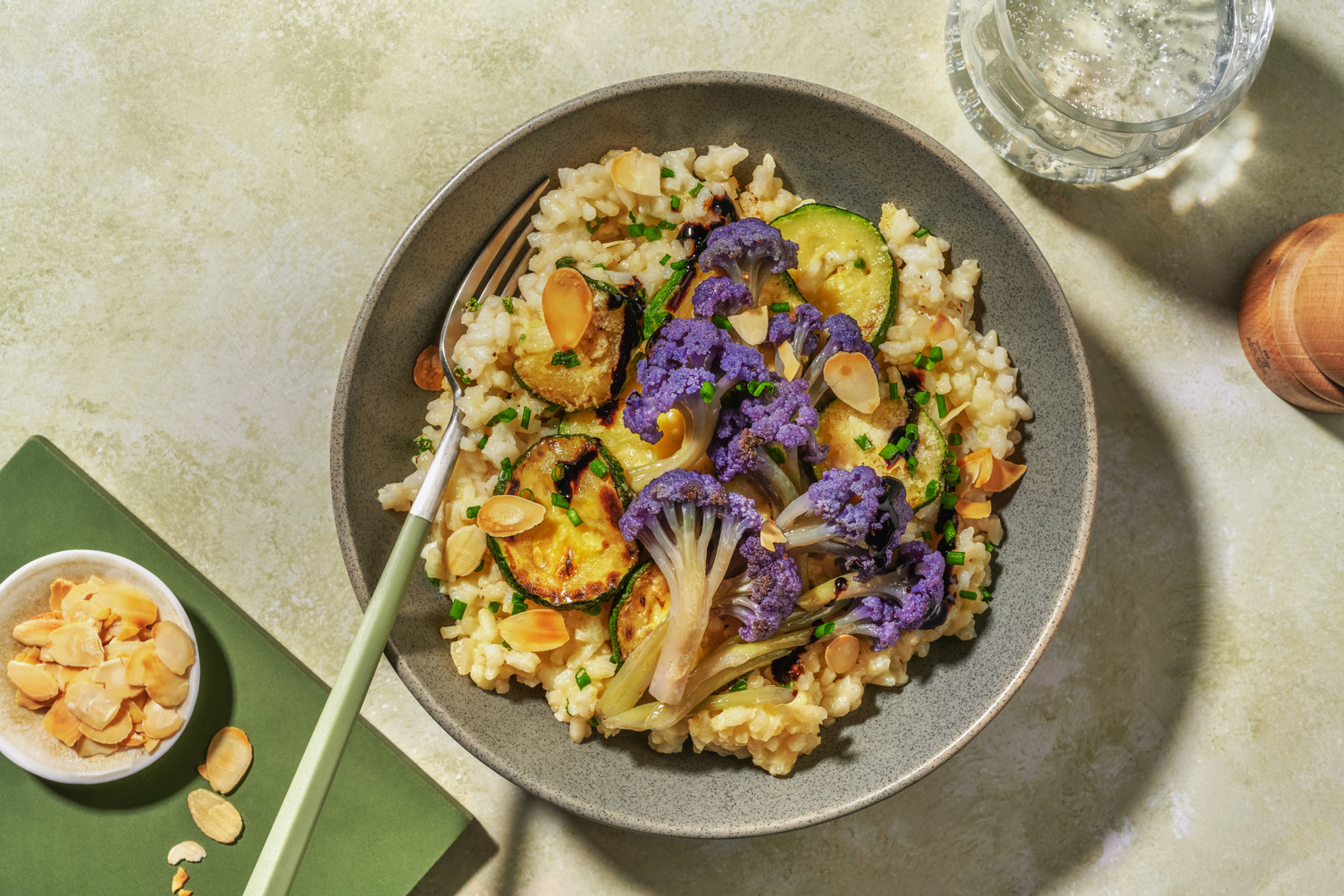 Prawn, Purple Sprouting Broccoli and Courgette Risotto