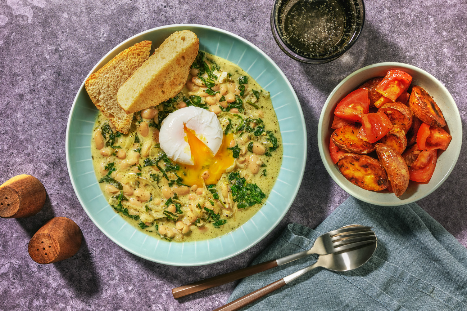 Creamy Green Pesto Butter Bean Shakshuka