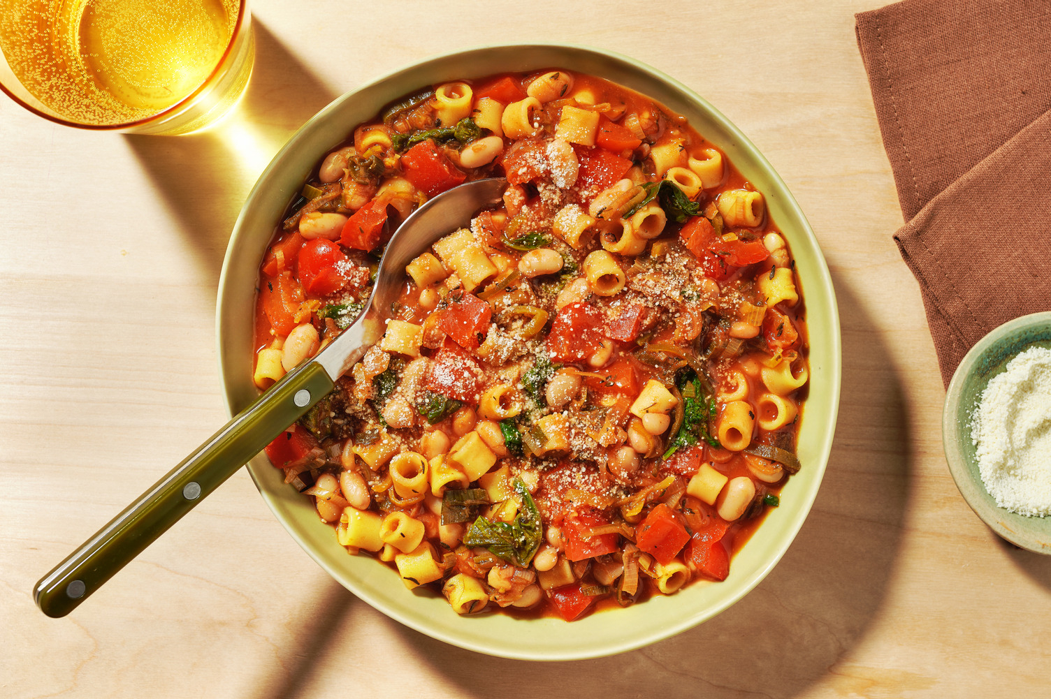 One Pot Campfire Style Cheesy Chicken Minestrone Soup