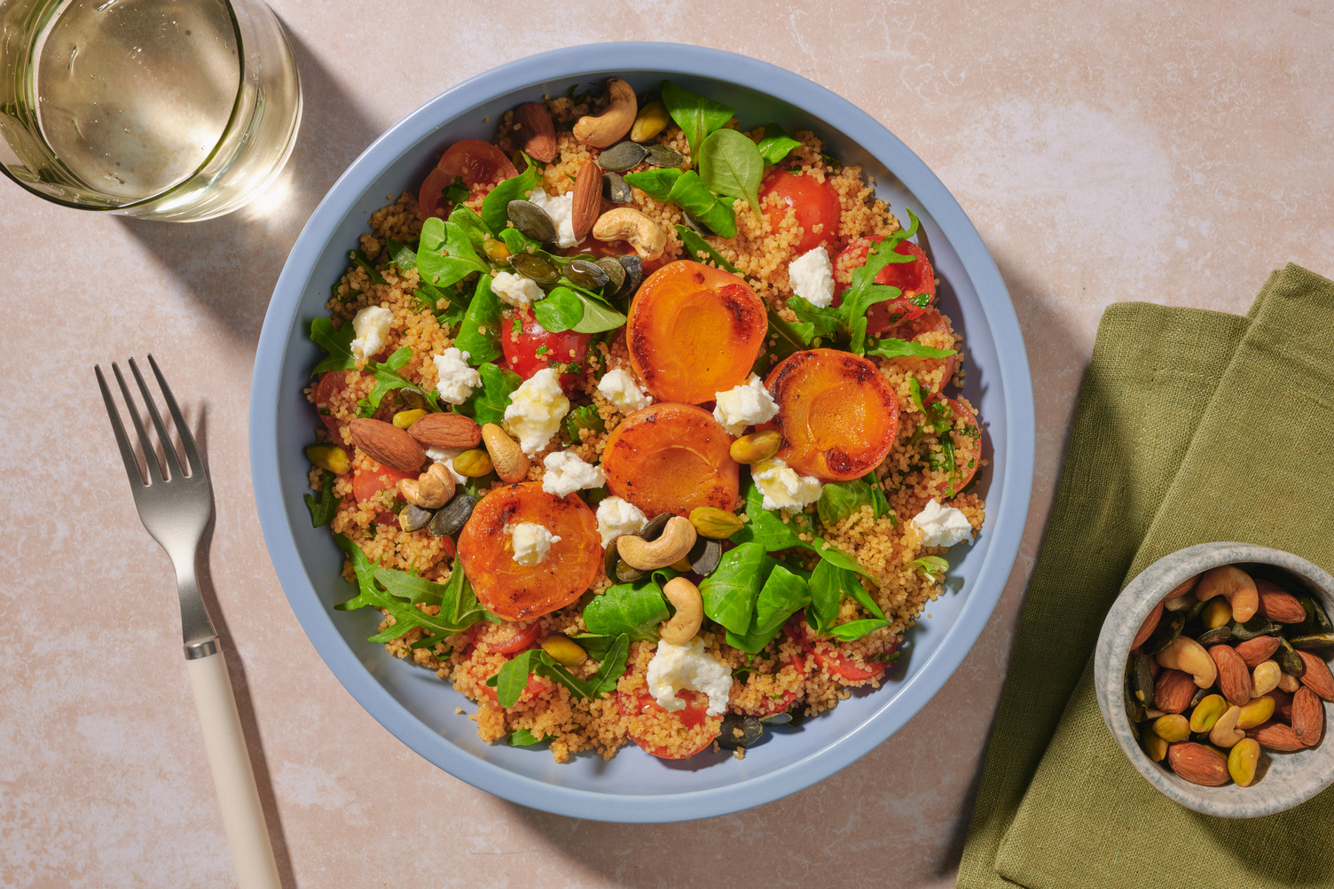 Taboulé sucré-salé aux abricots rôtis & tomates