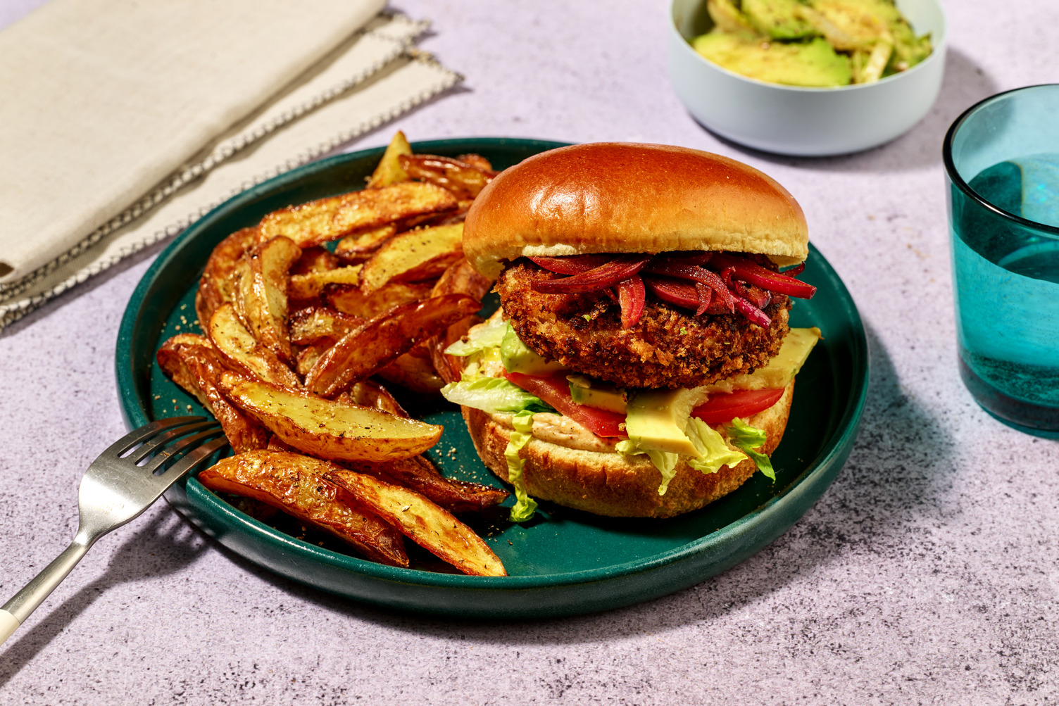Crousti-burger mozzarella panée & avocat