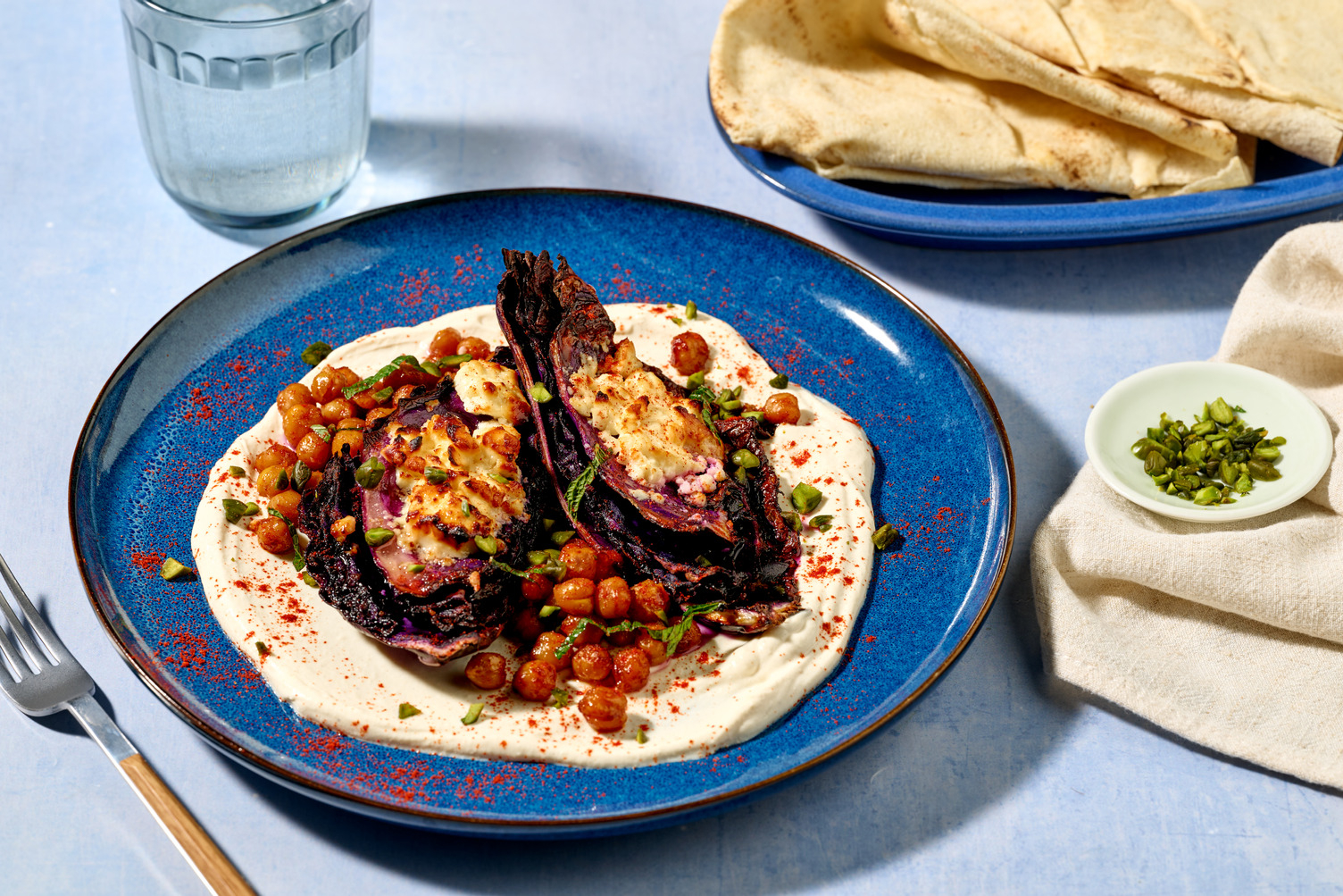 Chou rouge & crème de pois chiches au zaatar