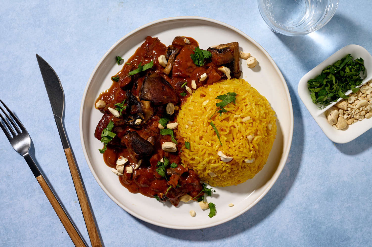 Kadai massala au duo de champignons & cajous