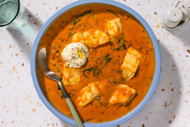 Linsen-Dal mit Fischfilet