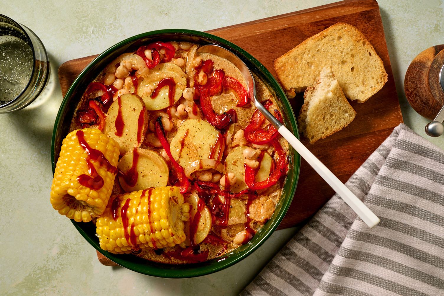 Spicy Cajun Prawn and Corn on the Cob Chowder