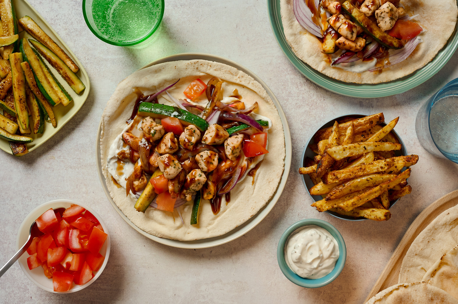Gyros-inspired Chicken Wraps