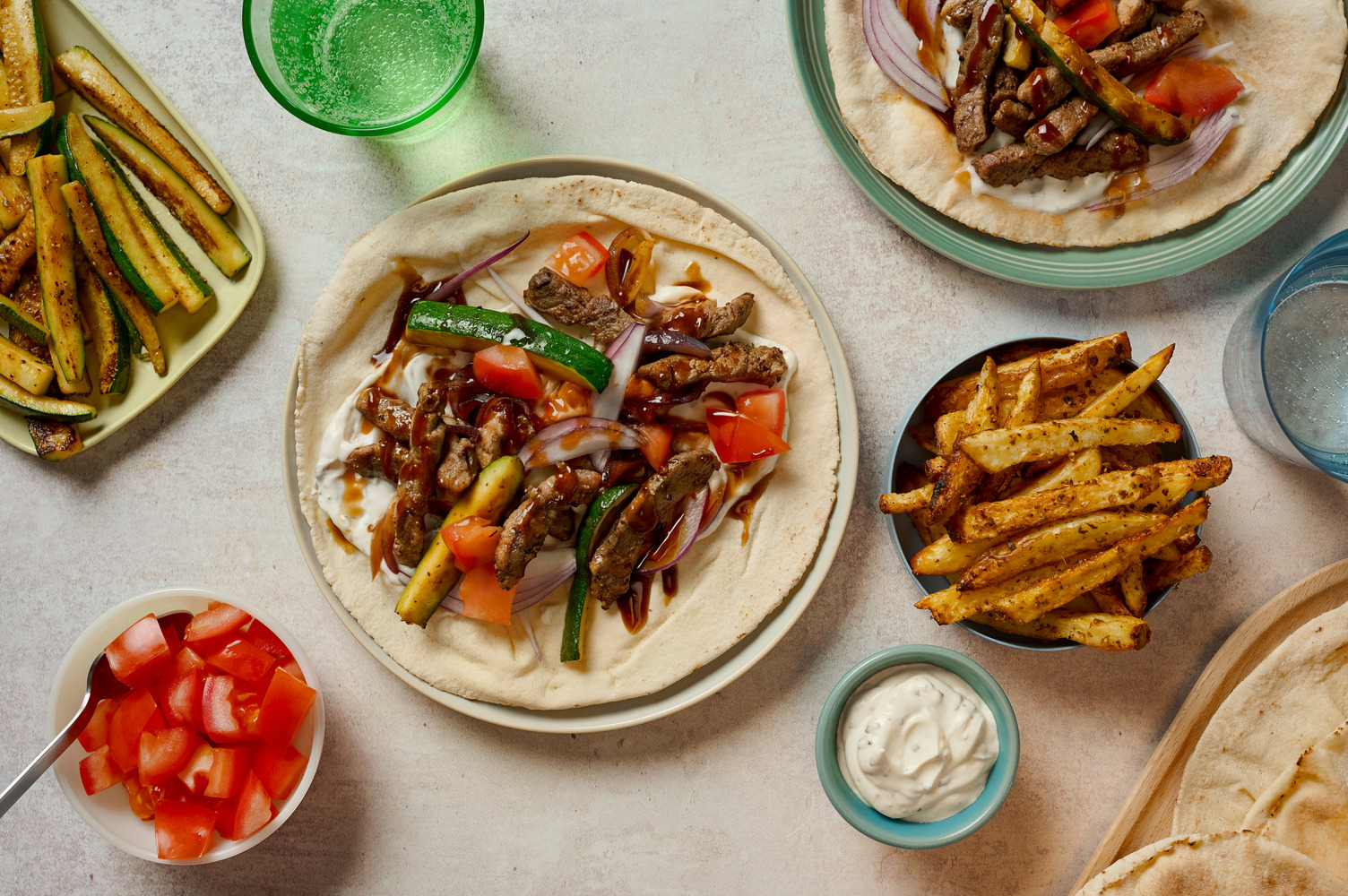 Gyros-inspired Beef Wraps