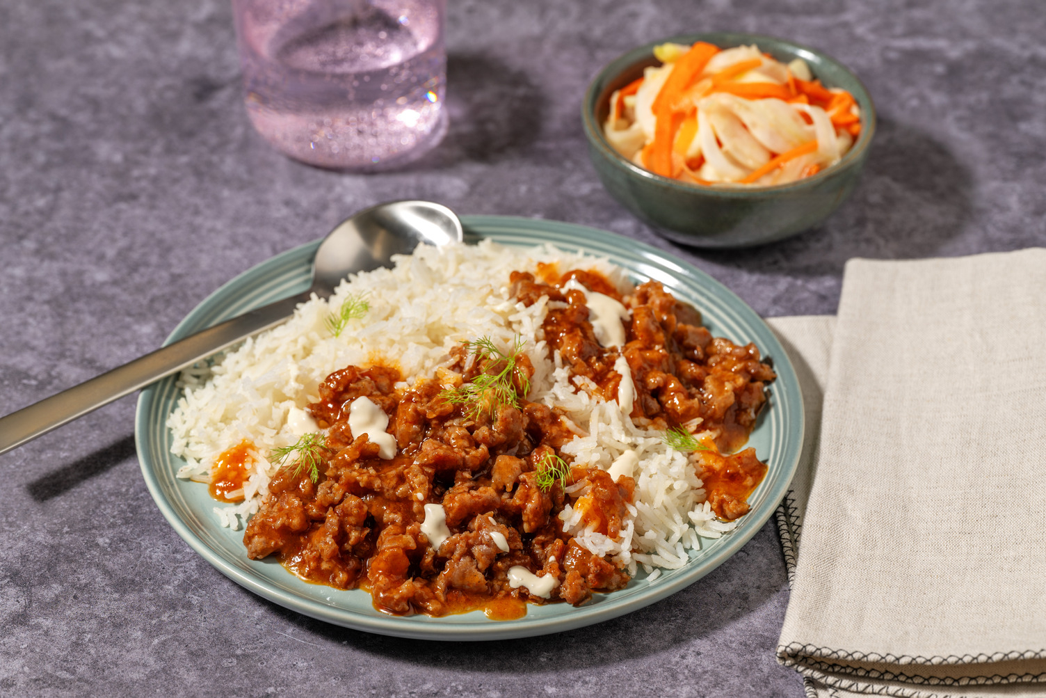 Porc haché sauce soja & riz à la coréenne